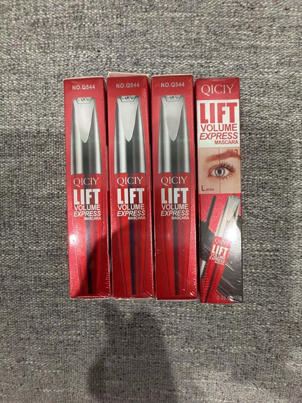 New sealed QICIY Lift Volume Express Waterproof Mascara No. Q544 (Lot of 4)